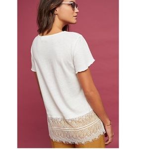 Anthropologie Tops - Anthropologie Linen & Lace Tee Anthropologie Tops - Anthropologie Linen & Lace Tee